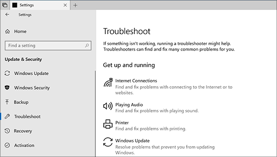 Use a troubleshooter with Windows 10 - Microsoft Support
