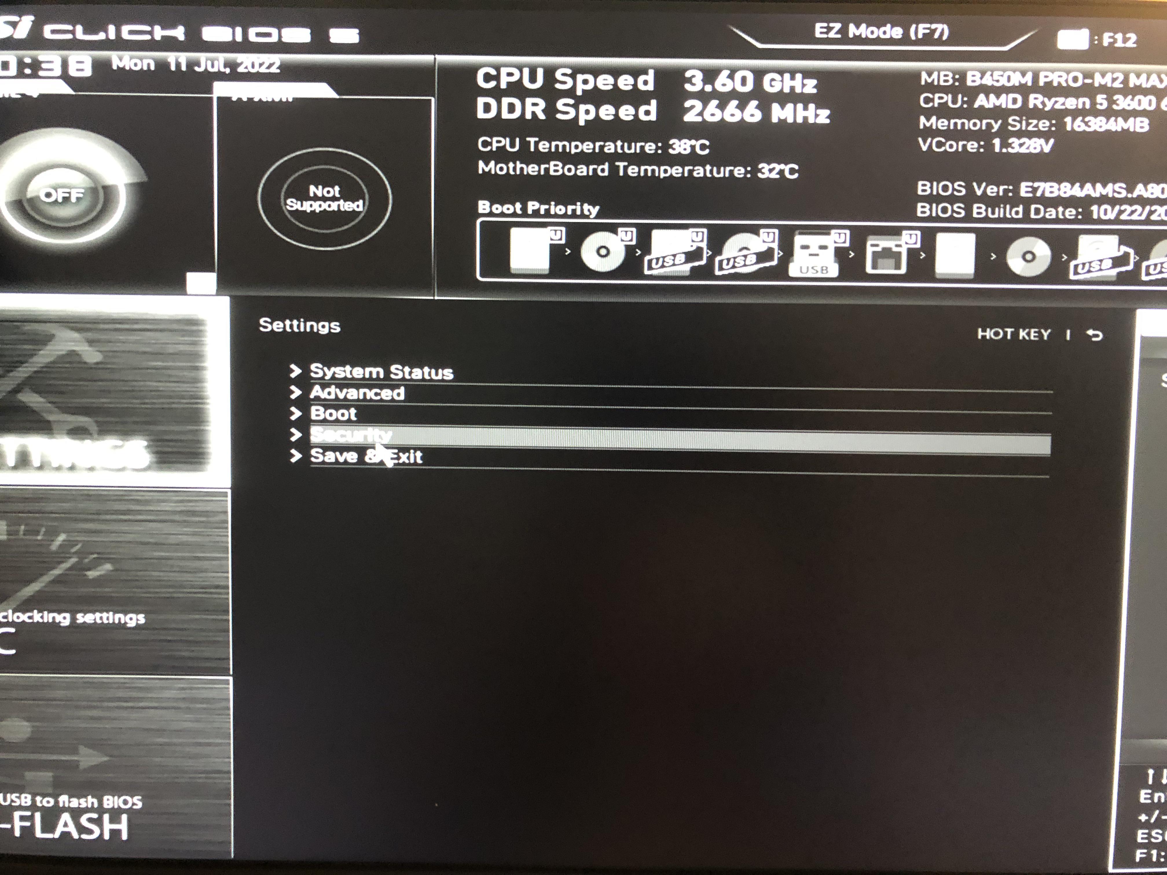 I can't exit the bios settings. It just keeps coming back to this ...
