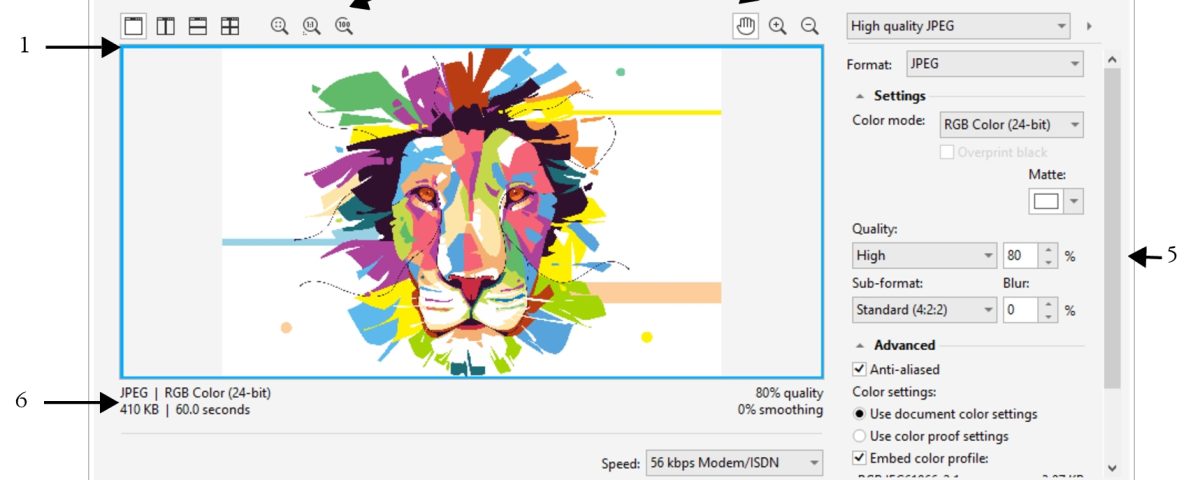 Export bitmaps for the web