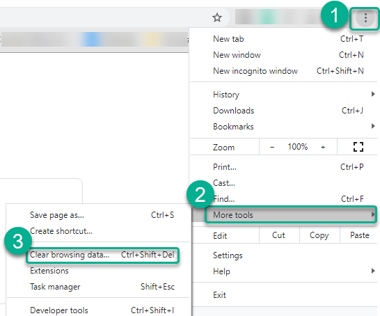 Clearing Browser Cache in Chrome : SCC's Technical Support