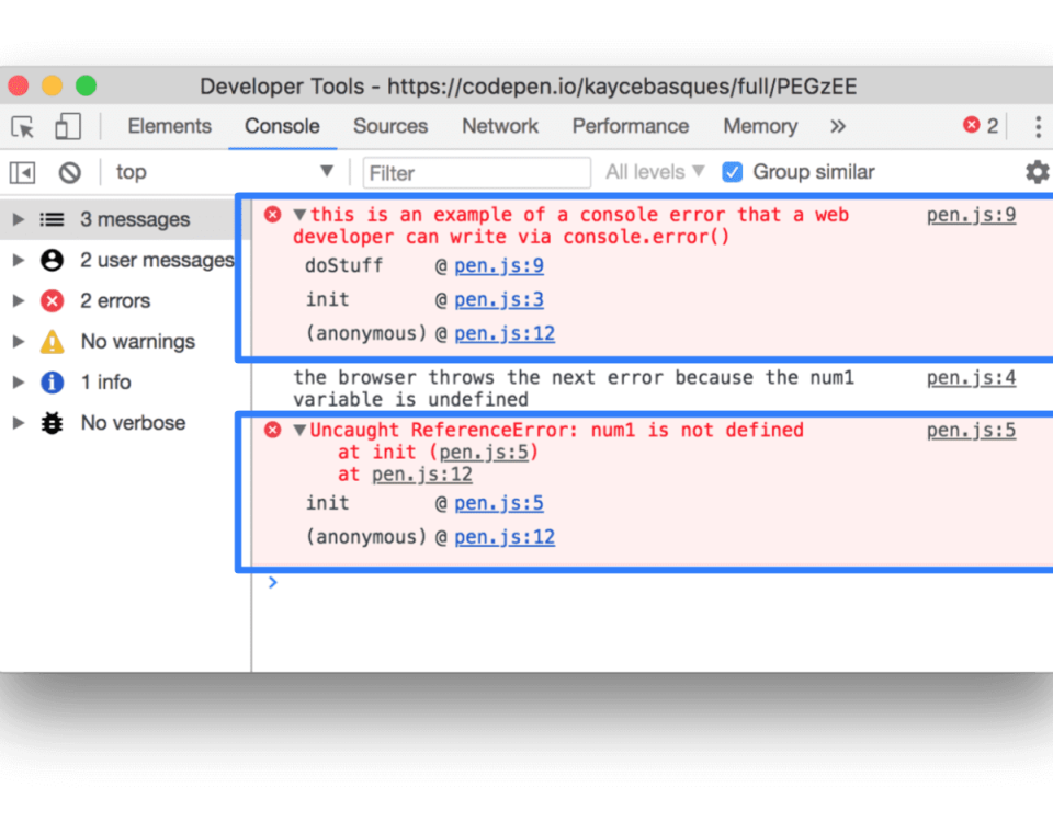 Browser errors were logged to the console