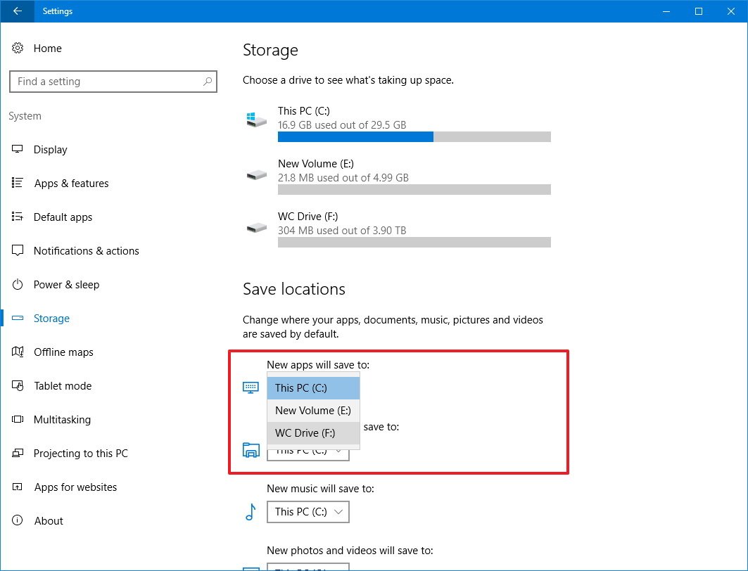 How to install apps on a separate drive on Windows 10 | Windows ...