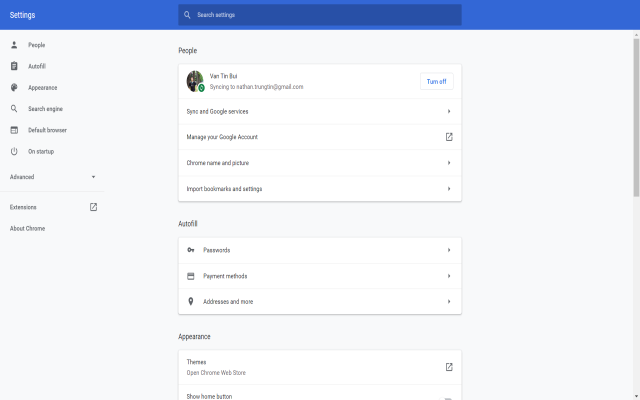 Settings - Chrome Web Store
