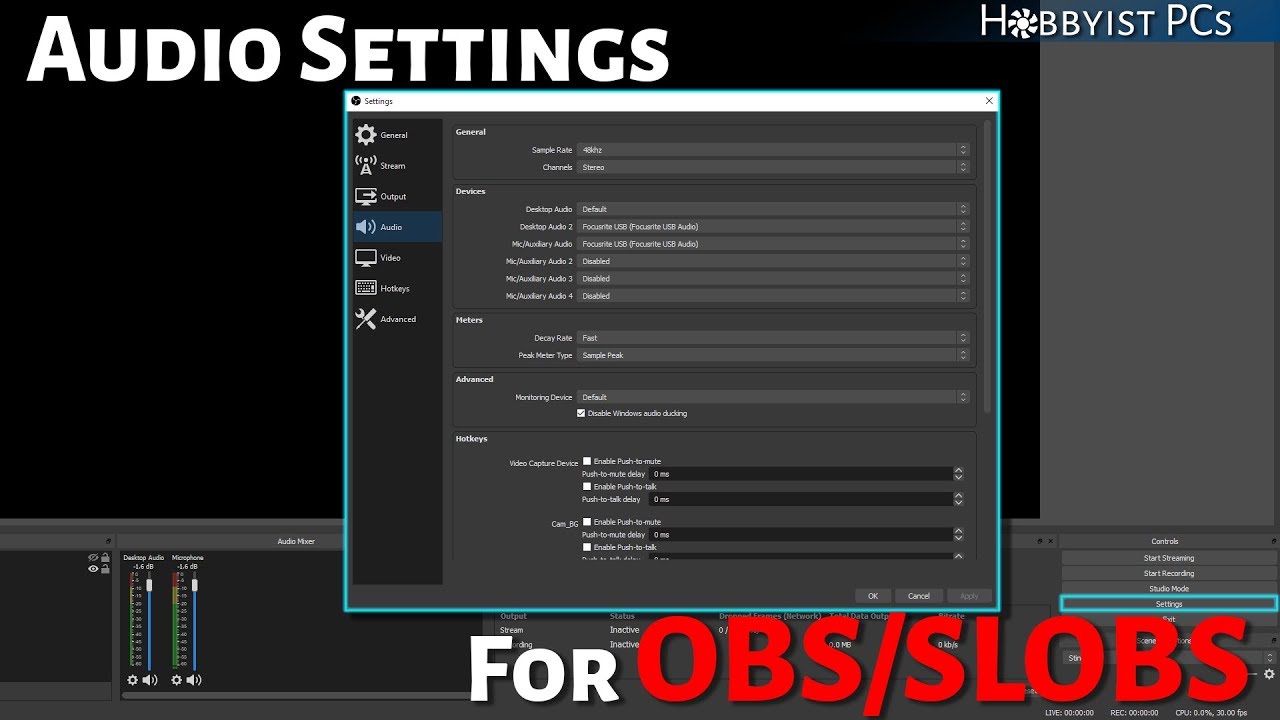 An Overview of OBS's Audio Settings