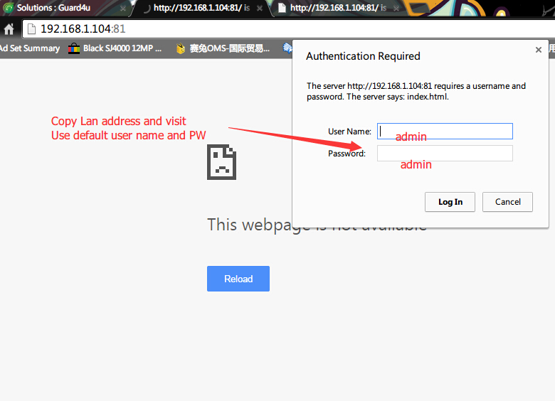 How to access EasyN HD ip camera web interface by browser : EasyN Support  Desk