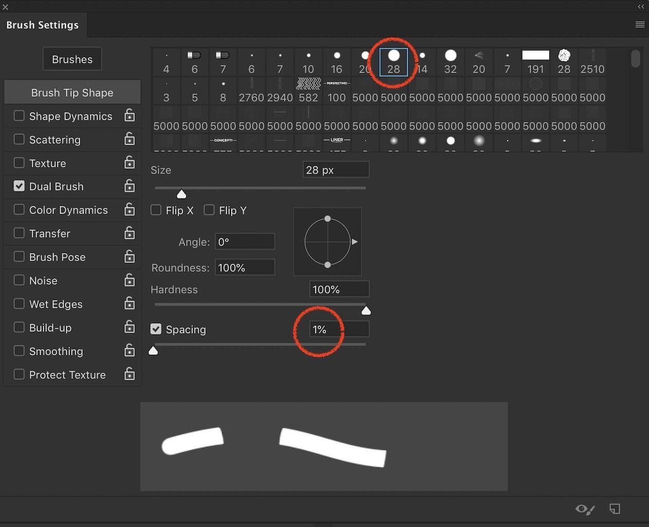 Tidbits of the digital Chicago method Part 3 - How to create a better dashed  line using Photoshop Dual Brush